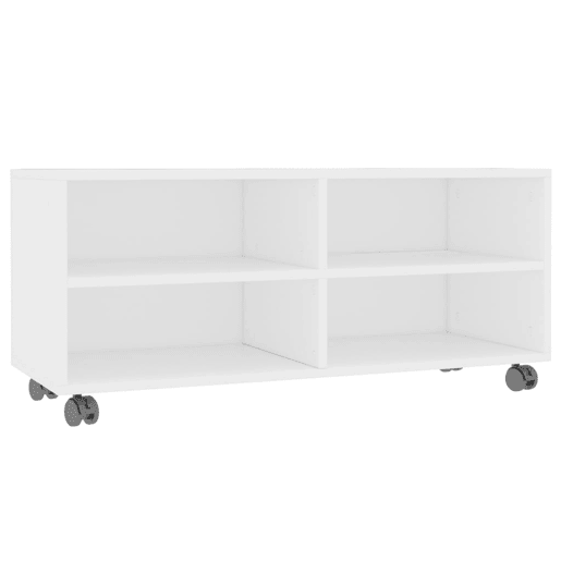 Móvel de TV - Modulo de TV - Armário de TV com rodas 90x35x35 cm derivados de madeira branco