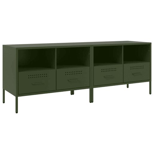 móveis de TV - Armários TV 2 pcs 68x39x50,5 cm aço verde-azeitona