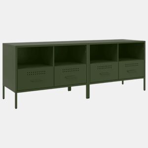 móveis de TV - Armários TV 2 pcs 68x39x50,5 cm aço verde-azeitona