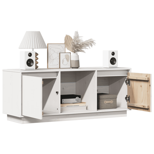 Móvel de TV - Modulo de TV - Armário de TV 110,5x35x44 cm madeira de pinho maciça branco