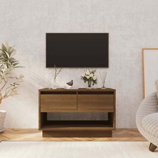 Móvel p TV, Armário de TV 70x41x44 cm derivados de madeira carvalho castanho