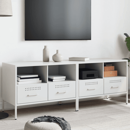 móveis de TV - Armários TV 2 pcs 68x39x50,5 cm aço branco