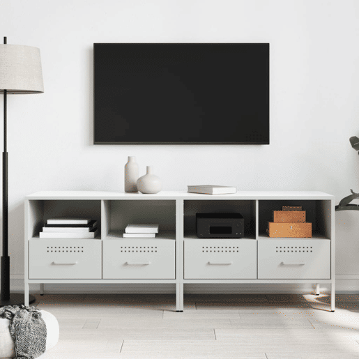 móveis de TV - Armários TV 2 pcs 68x39x50,5 cm aço branco