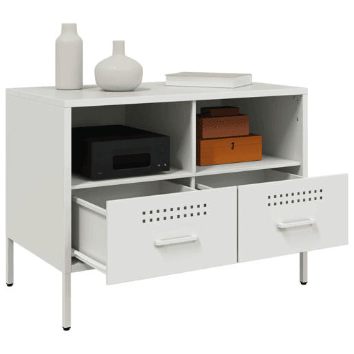 móveis de TV - Armários TV 2 pcs 68x39x50,5 cm aço branco