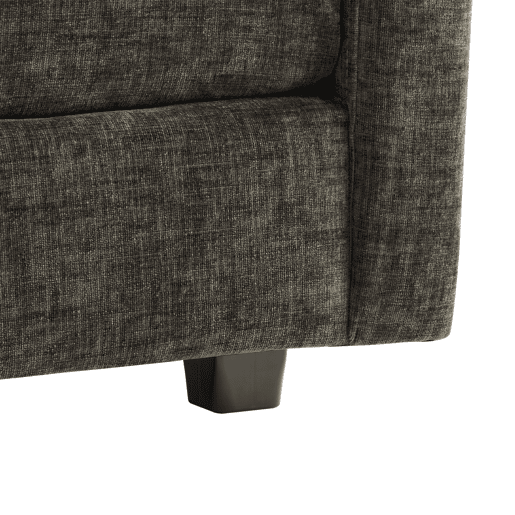 Sofá de canto de 3 lugares em chenille com apoio modular para os pés - Cinzento