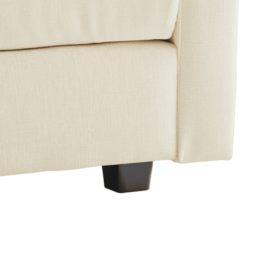 Sofá de canto de 3 lugares em chenille com apoio modular para os pés - Bege
