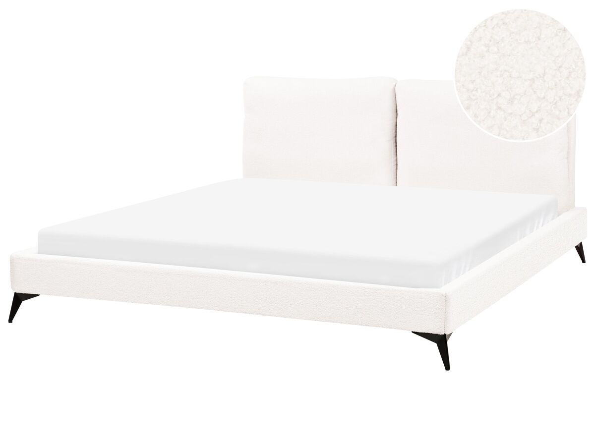 Beliani Cama Bouclé MELLE 195x240 Blanco