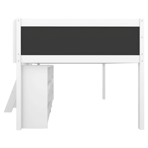 Cama de criança 90x200cm em madeira maciça - várias prateleiras - Branco (colchão não incluído)