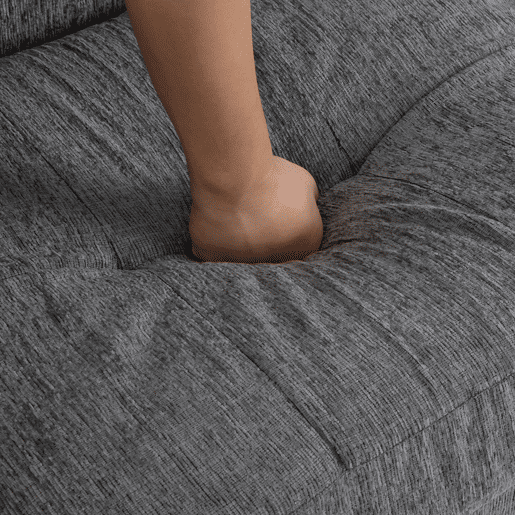 Sofá de 2 lugares estofado em chenille - 162x74x77 cm - Cinzento