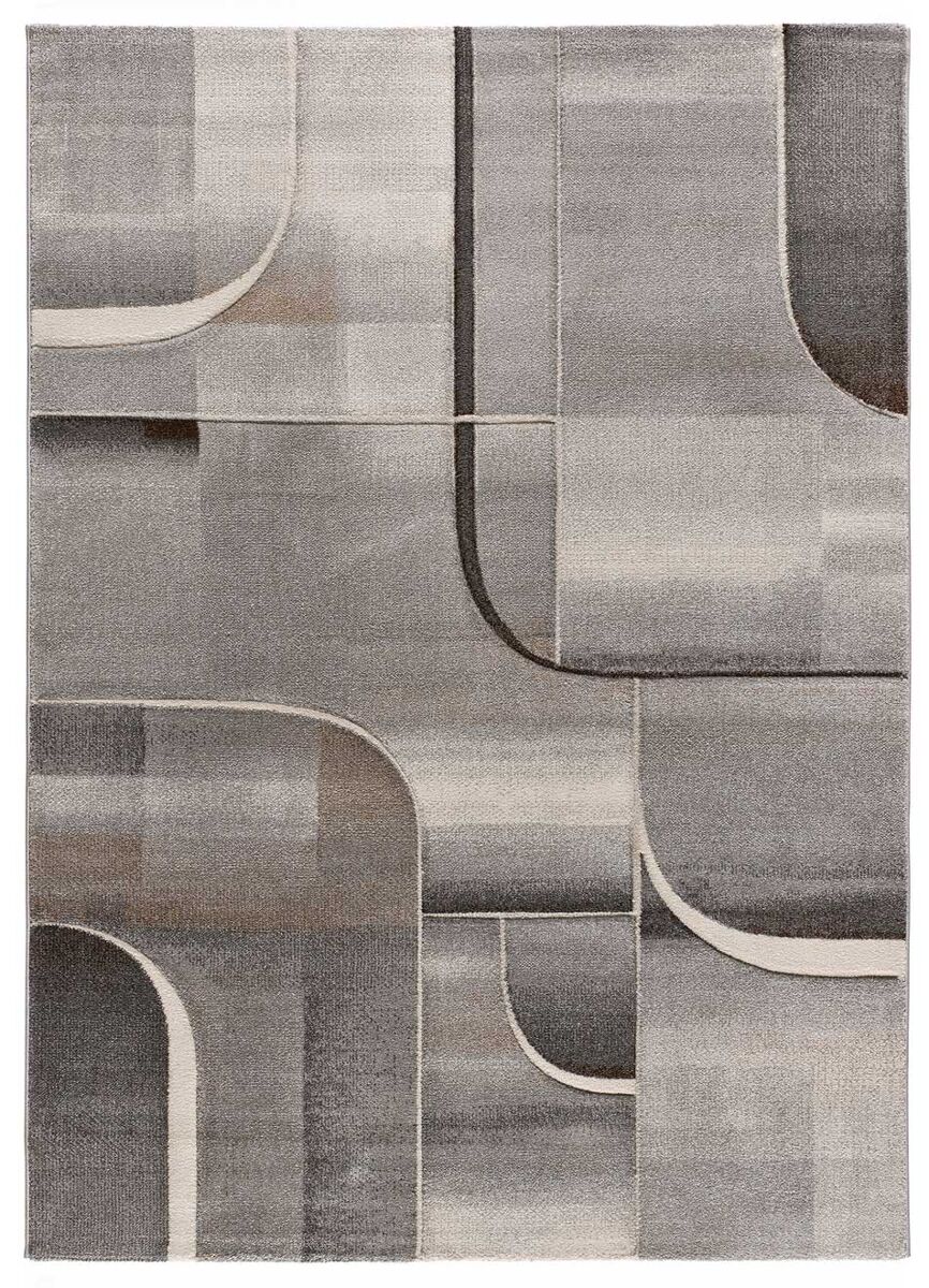 Alfombra abstracta con trazos geométricos MEDEL - ATTICGO 160x230 Gris