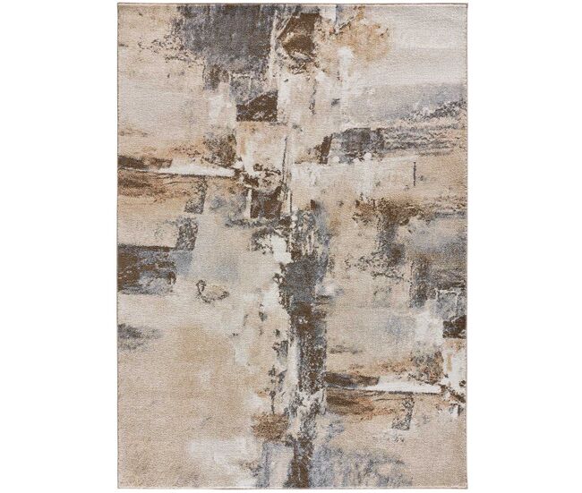 Alfombra abstracta en beige aydin, 140x200 cm - atticgo