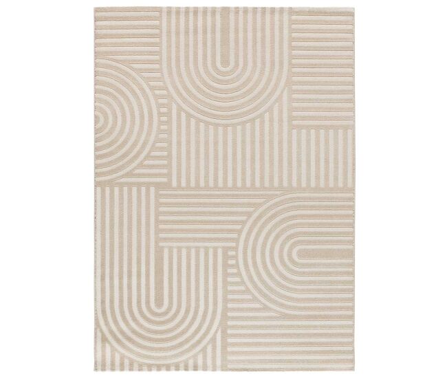 Alfombra de estilo escandinavo con relieve en blanco ZEN, 133x190 cm - ATTICGO