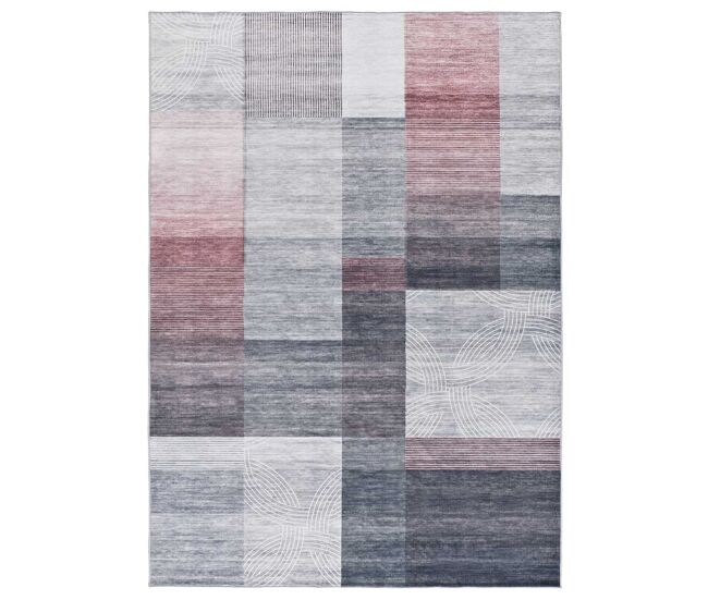 Alfombra geométrica impresa en gris class, 160x230 cm - atticgo