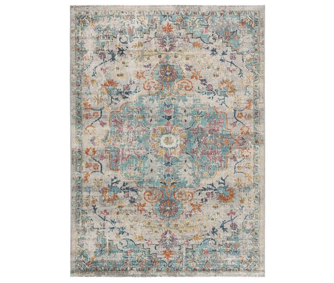 Alfombra de exterior/interior estilo vintage multicolor luna , 80x150 cm - atticgo