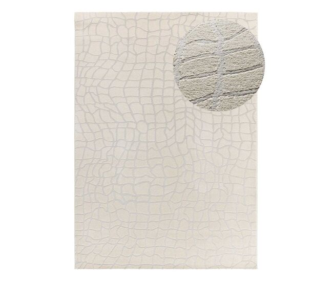 Alfombra de estilo moderno con relieve plata baresa, 160x230 cm - atticgo
