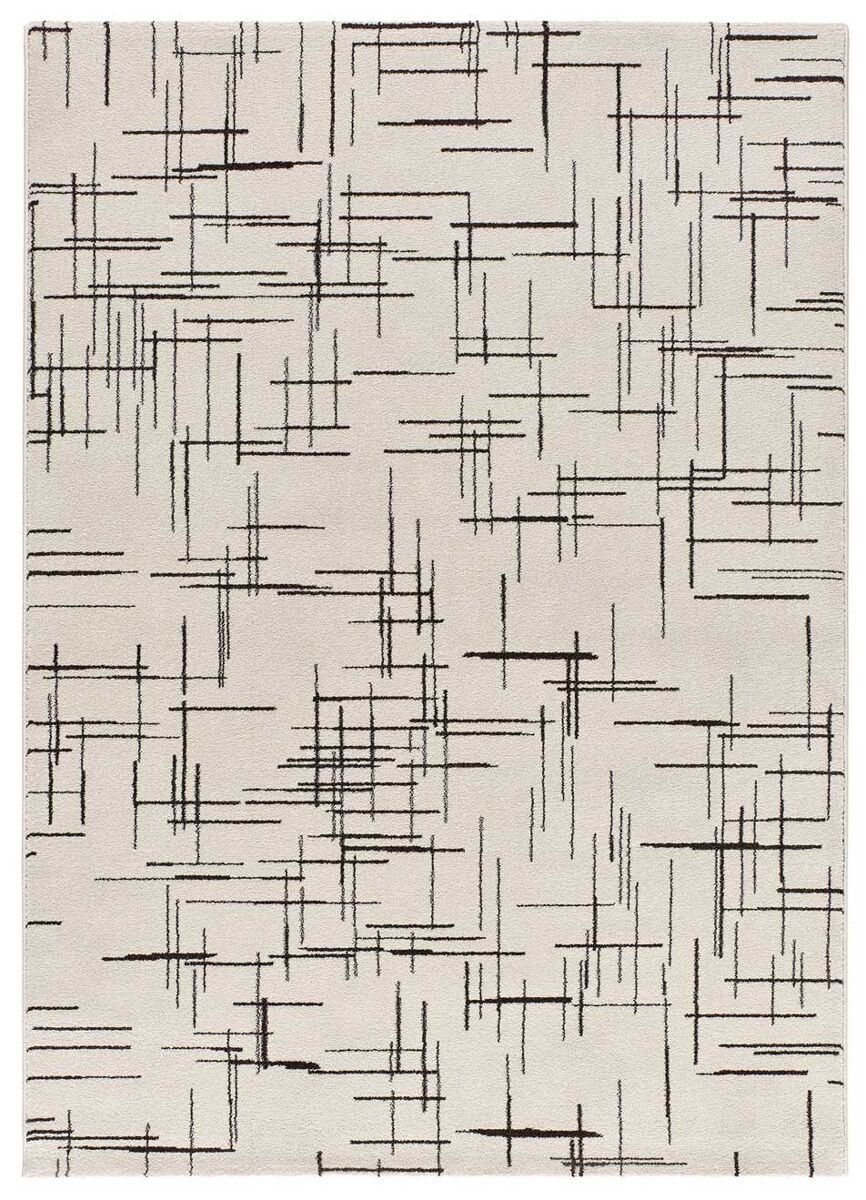 Alfombra abstracta en blanco y negro RETRO - ATTICGO 80x150