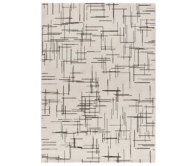 Alfombra abstracta en blanco y negro RETRO, 80x150 cm - ATTICGO