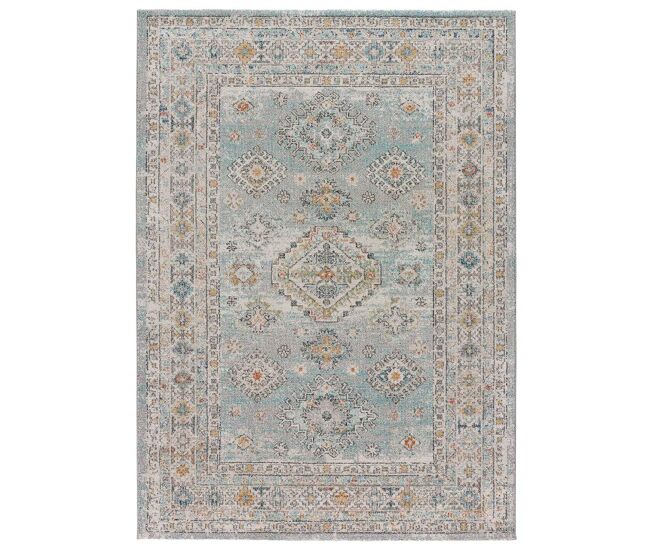 Alfombra vintage en azul parma, 80x150 cm - atticgo