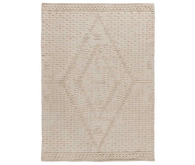 Alfombra de estilo étnico con relieve en crema PAMUK, 120x170 cm - ATTICGO