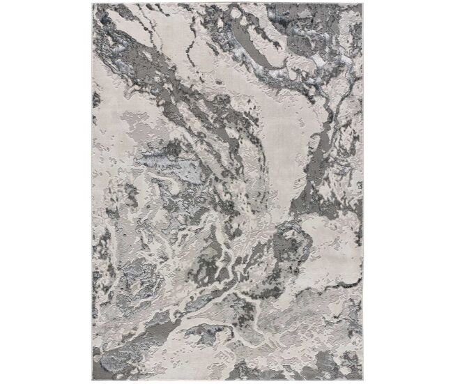 Alfombra abstracta efecto mármol con relieve en gris agata, 160x230 cm - atticgo