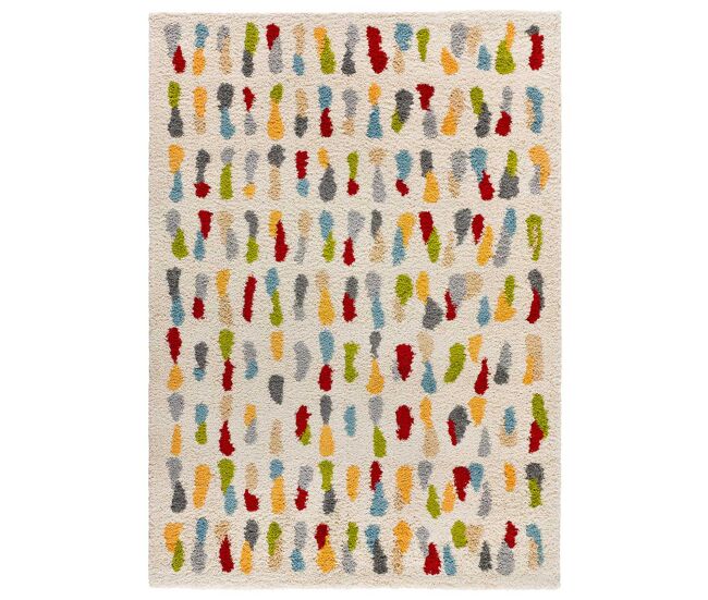 Alfombra shaggy geométrica multicolor bremen, 160x230 cm - atticgo