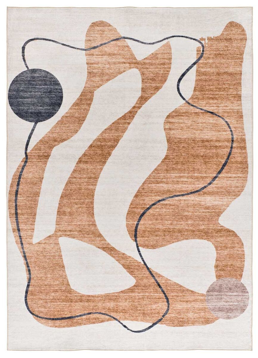 Alfombra geométrica impresa CLASS - ATTICGO 80x150 Naranja