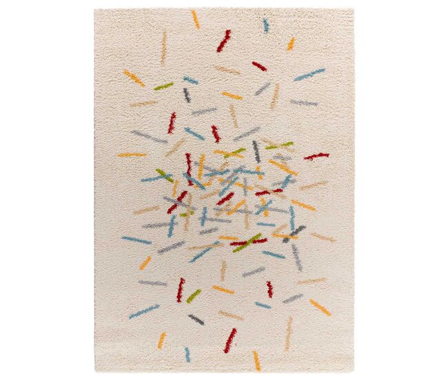Alfombra shaggy geométrica multicolor bremen, 133x190 cm - atticgo
