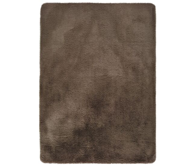 Alfombra lavable de pelo alto en visón alpaca, 160x230 cm - atticgo