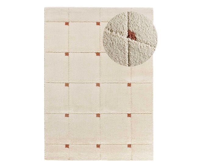 Alfombra shaggy geométrica con relieve caldera BRENDA, 80x150 cm - ATTICGO