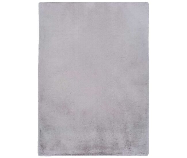 Alfombra lisa lavable de pelo alto en plata fox, 80x150 cm - atticgo
