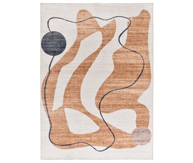 Alfombra abstracta impresa en naranja class, 160x230 cm - atticgo