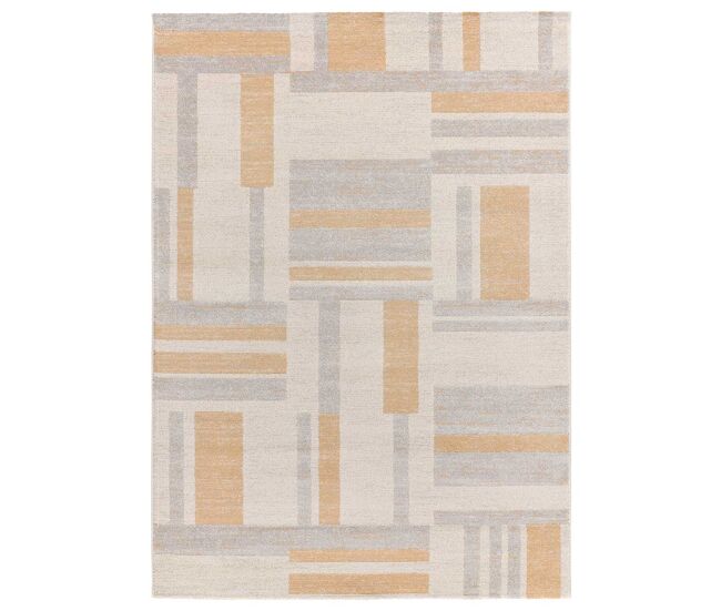 Alfombra de diseño geométrico gris CRAFT, 80x150 cm - ATTICGO