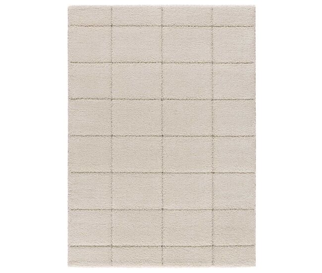 Alfombra de estilo escandinavo en blanco molier, 60x120 cm - atticgo
