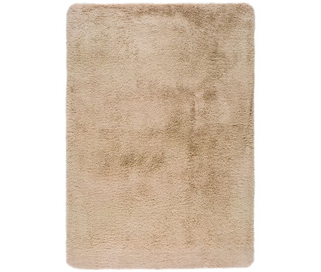 Alfombra lavable de pelo alto en beige alpaca, 160x230 cm - atticgo