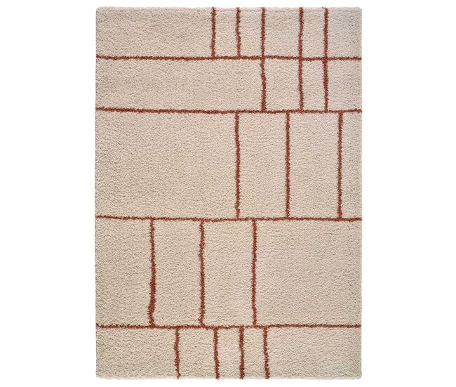 Alfombra shaggy geométrica caldera helia, 80x150 cm - atticgo