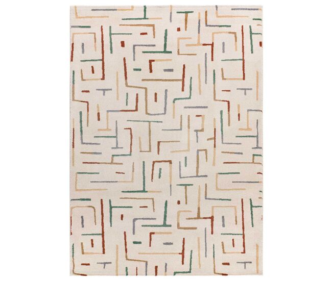 Alfombra de diseño geométrico multicolor beruti, 133x190 cm - atticgo