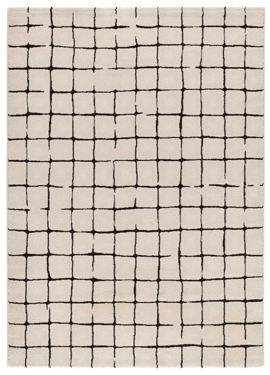 Alfombra abstracta en blanco y negro RETRO - ATTICGO 160x230