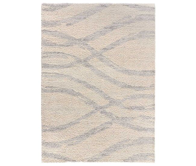 Alfombra shaggy de estilo escandinavo plata HELIA, 133x190 cm - ATTICGO