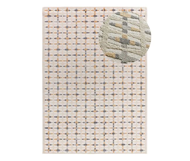 Alfombra geométrica con relieve multicolor baresa, 80x150 cm - atticgo