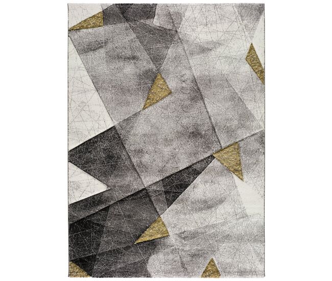 Alfombra geométrica en gris bianca, 120x170 cm - atticgo