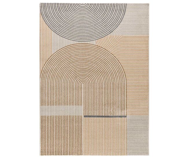 Alfombra de estilo escandinavo con forma de arco en beige garden, 140x200 cm - atticgo