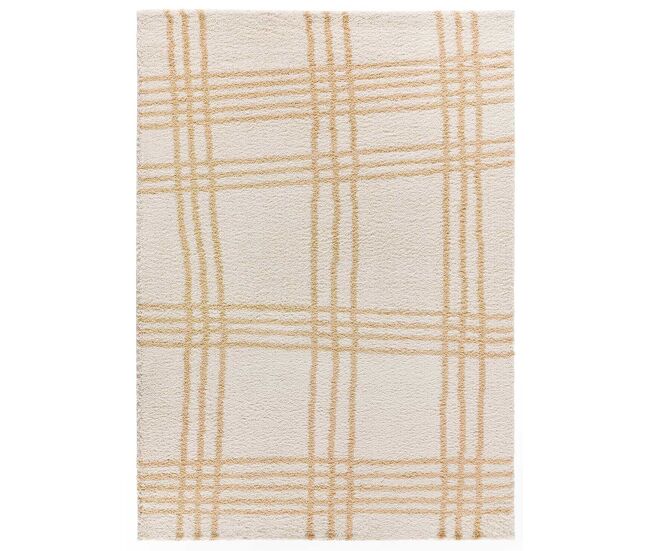 Alfombra shaggy de estilo nórdico beige HELIA, 160x230 cm - ATTICGO
