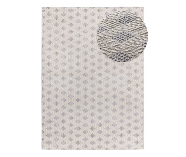Alfombra geométrica con relieve plata baresa, 80x150 cm - atticgo