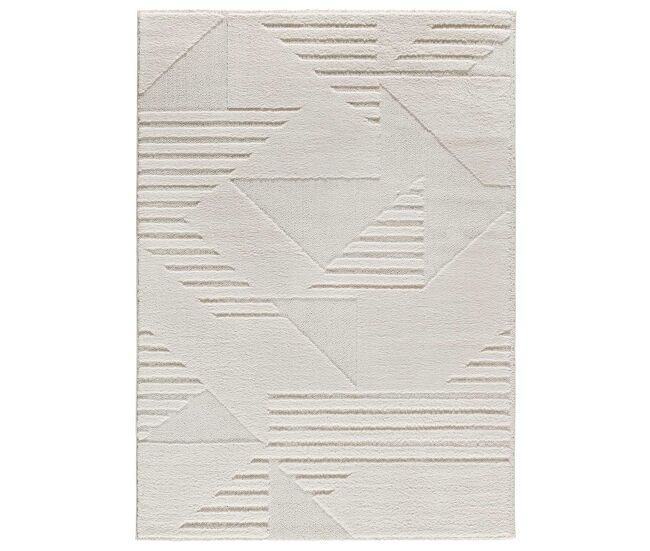 Alfombra geométrica con relieve en crema numa, 160x230 cm - atticgo