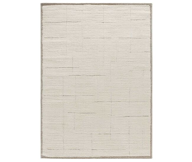 Alfombra de estilo escandinavo en crema candela, 80x150 cm - atticgo