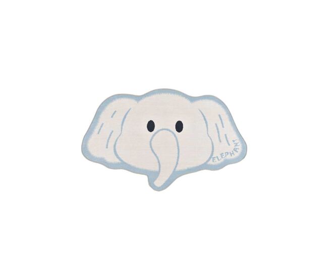 Alfombra infantil forma elefante blanco CANDY, 75x120 cm - ATTICGO