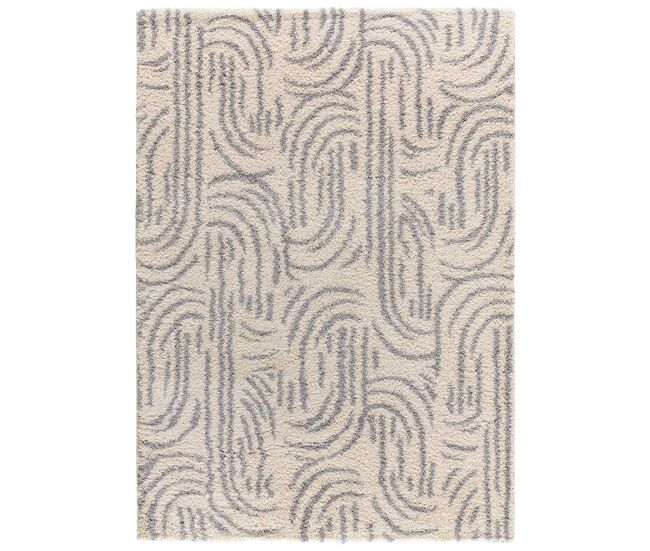 Alfombra shaggy de estilo escandinavo plata helia, 133x190 cm - atticgo