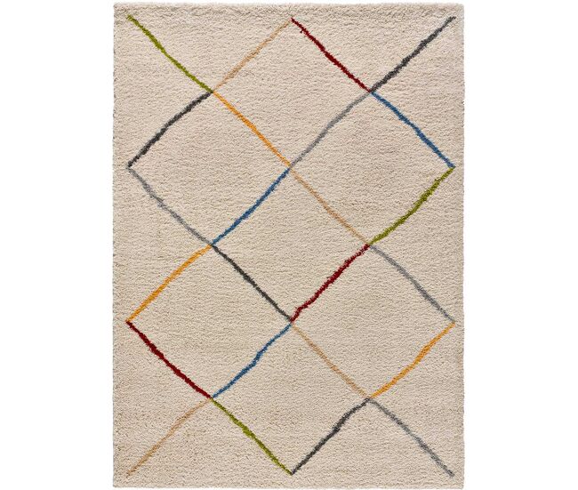 Alfombra de estilo étnico en blanco kasbah, 133x190 cm - atticgo