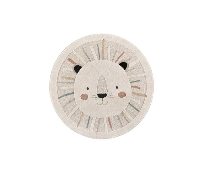 Alfombra infantil redonda león multicolor CLOWN, 120x120 cm - ATTICGO