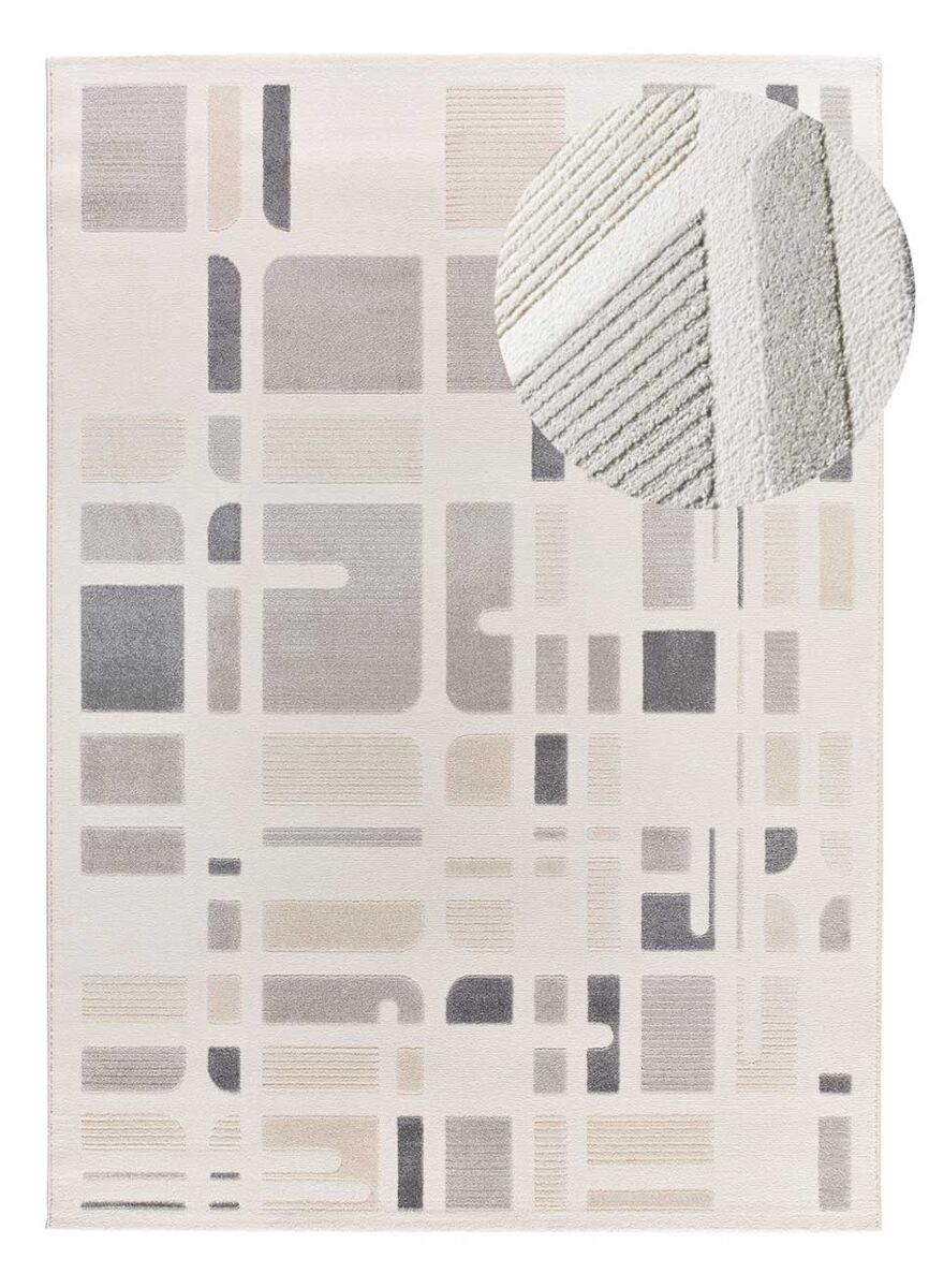 Alfombra geométrica con relieve FLORA - ATTICGO 160x230